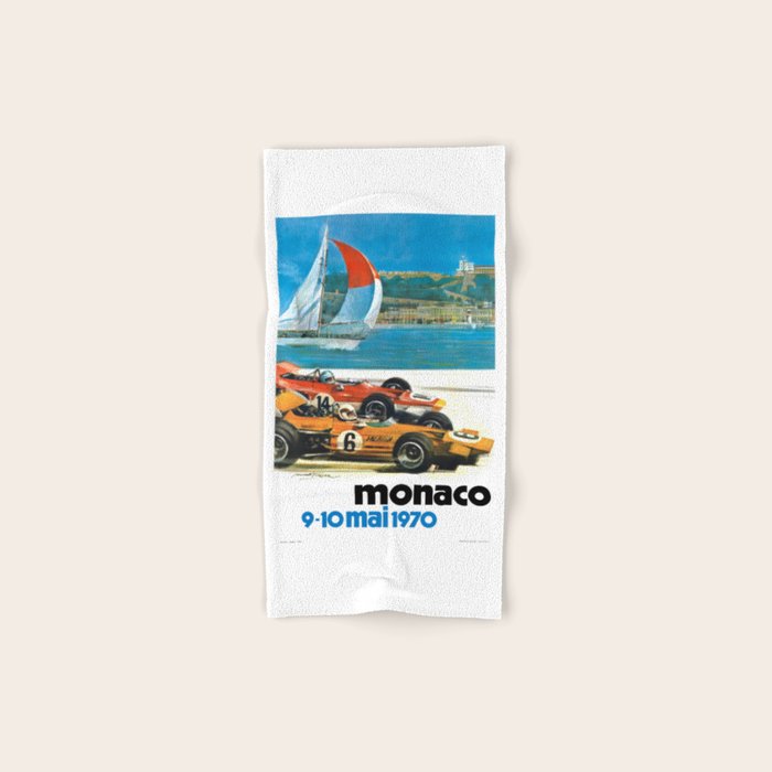 1970 MONACO Grand Prix Racing Poster Bath Towel