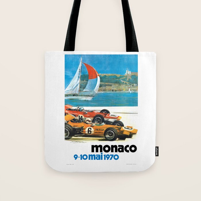 1970 MONACO Grand Prix Racing Poster Tote Bag