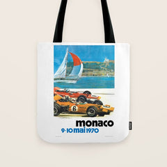 1970 MONACO Grand Prix Racing Poster Tote Bag