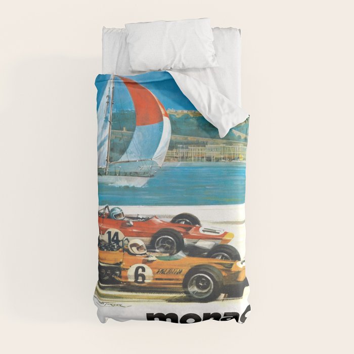1970 MONACO Grand Prix Racing Poster Duvet Cover