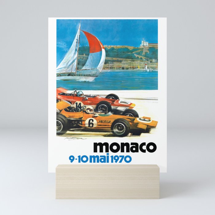 1970 MONACO Grand Prix Racing Poster Mini Art Print