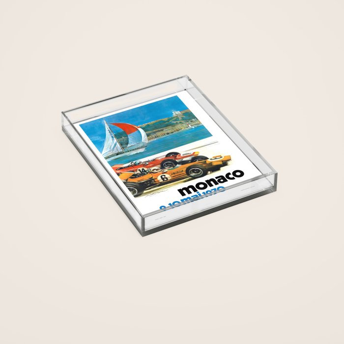 1970 MONACO Grand Prix Racing Poster Acrylic Tray