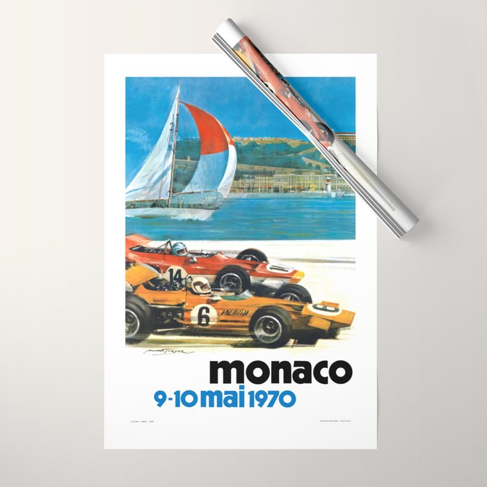 1970 MONACO Grand Prix Racing Poster Wrapping Paper