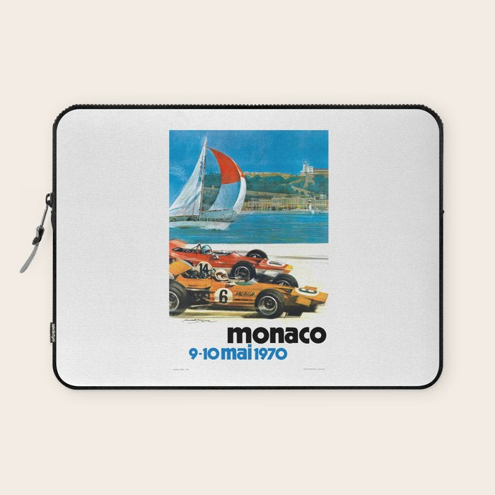 1970 MONACO Grand Prix Racing Poster Laptop Sleeve