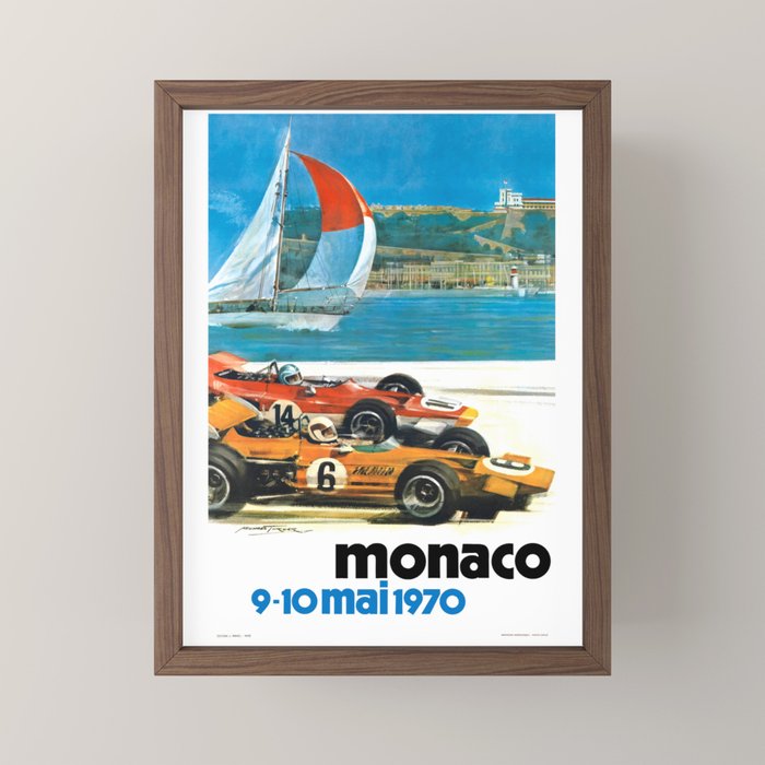 1970 MONACO Grand Prix Racing Poster Mini Art Print