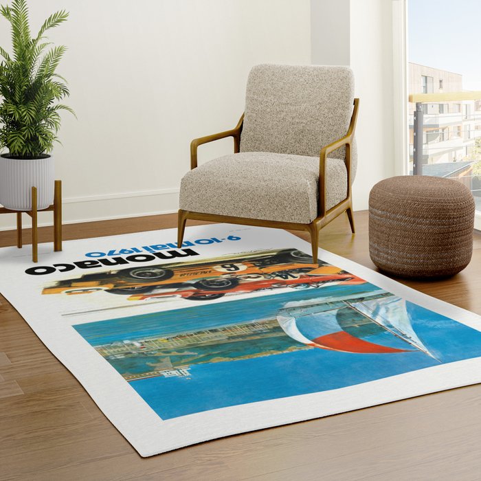 1970 MONACO Grand Prix Racing Poster Rug