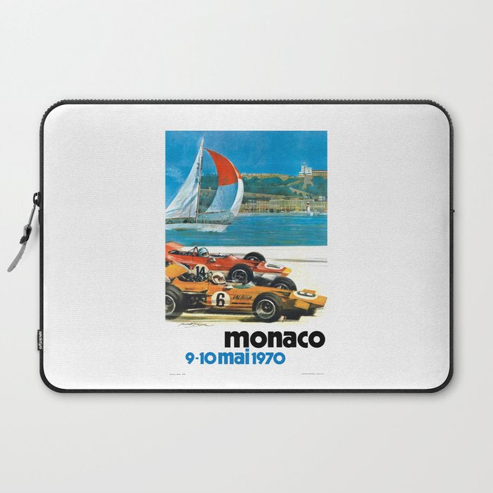 1970 MONACO Grand Prix Racing Poster Laptop Sleeve
