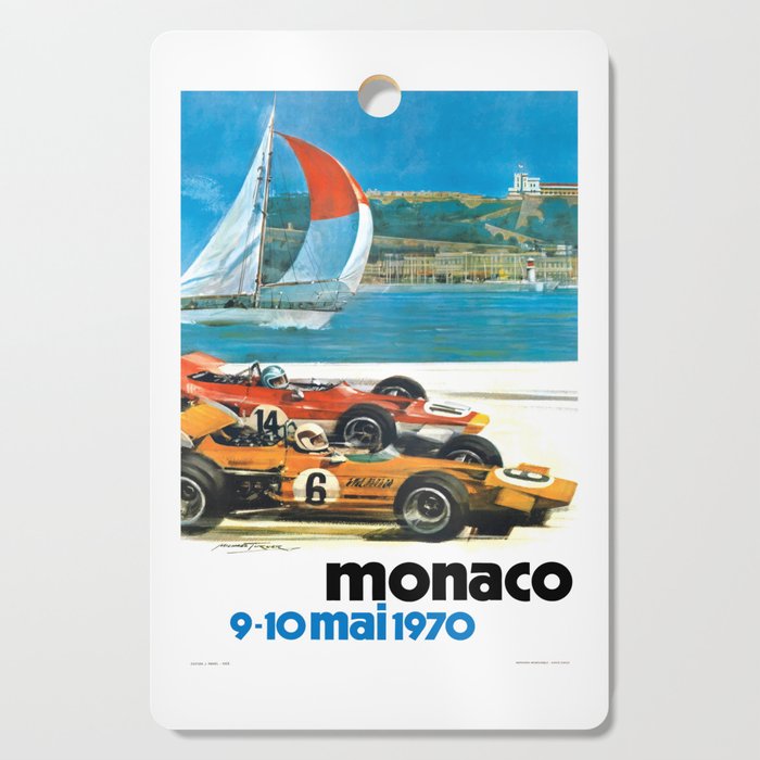 1970 MONACO Grand Prix Racing Poster Cutting Board