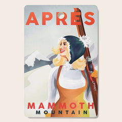 "Apres Ski Mammoth" Cool Vintage Pinup Girl Skiing Art Cutting Board