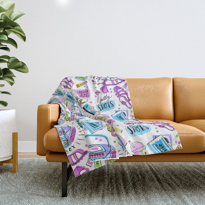 90s Summer  Throw Blanket