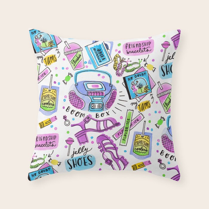 90s Summer  Throw Pillow