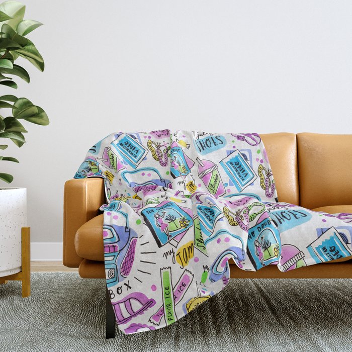 90s Summer  Throw Blanket