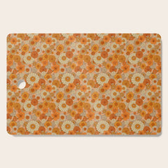 70s retro vintage daisies, flowers, orange, peach Cutting Board