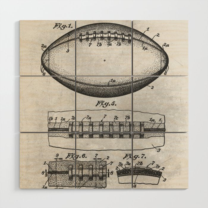 1938 Football Wood Wall Art