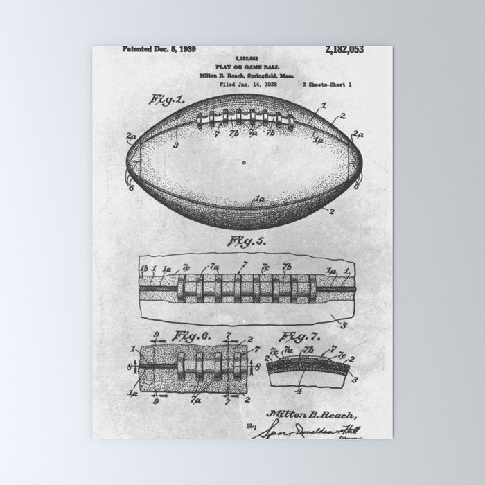 1938 Football Mini Art Print