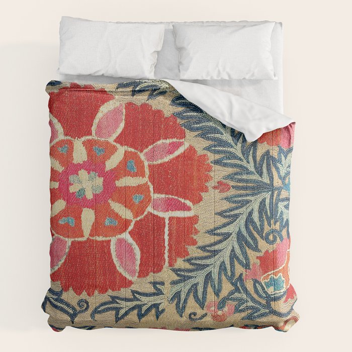 18th Century Suzani Fragment Print Comforter