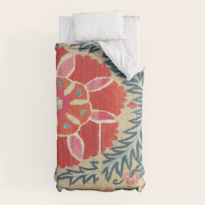 18th Century Suzani Fragment Print Comforter