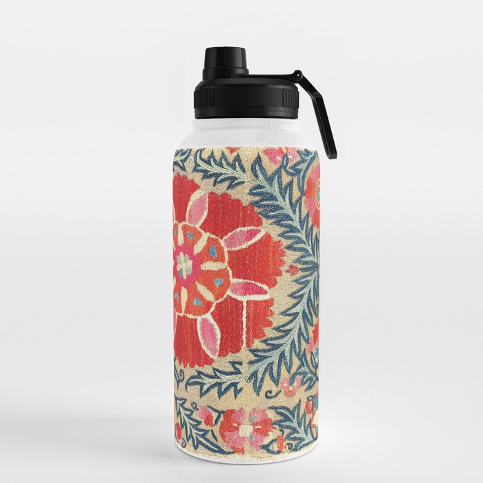 18th Century Suzani Fragment Print Water Bottle