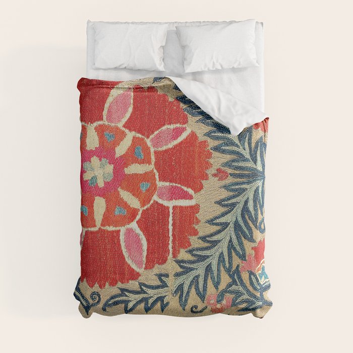 18th Century Suzani Fragment Print Duvet Cover