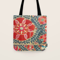18th Century Suzani Fragment Print Tote Bag