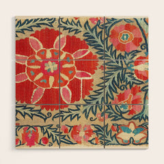 18th Century Suzani Fragment Print Wood Wall Art