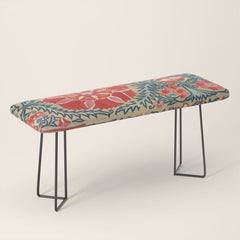 18th Century Suzani Fragment Print Bench