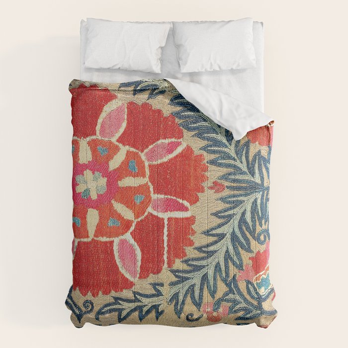 18th Century Suzani Fragment Print Comforter
