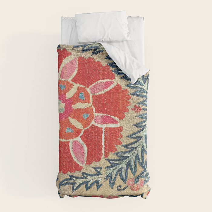18th Century Suzani Fragment Print Duvet Cover