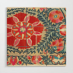 18th Century Suzani Fragment Print Wood Wall Art