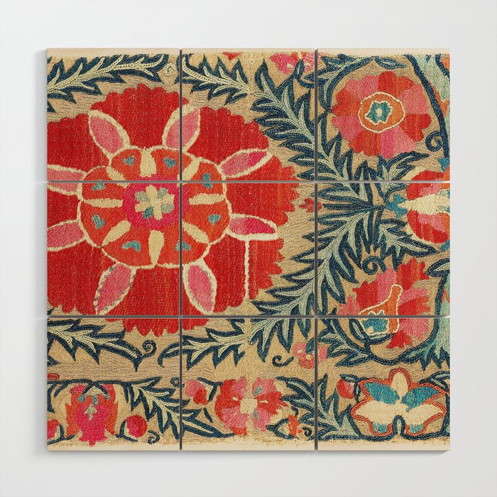 18th Century Suzani Fragment Print Wood Wall Art