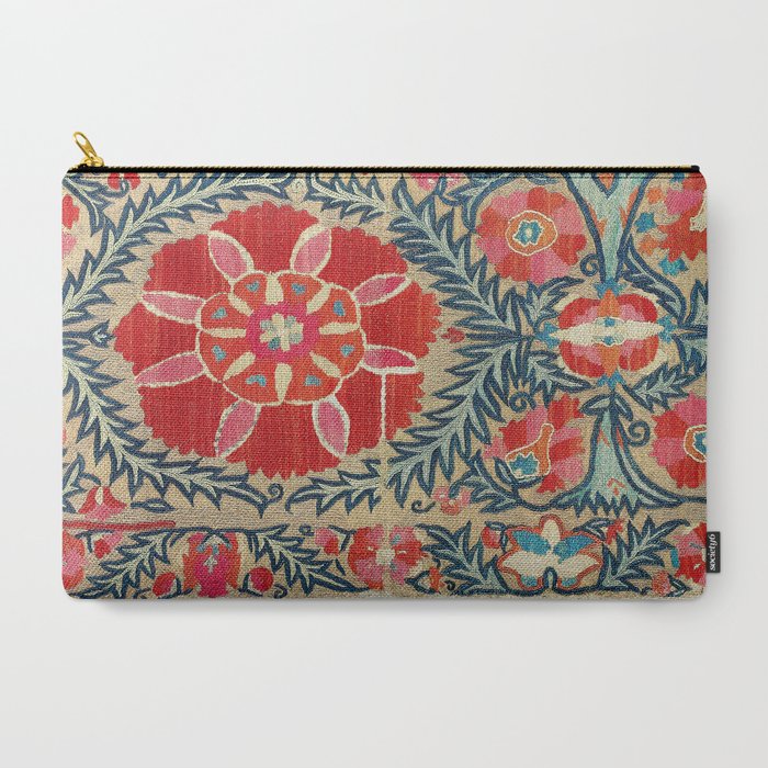 18th Century Suzani Fragment Print Carry All Pouch