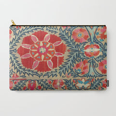 18th Century Suzani Fragment Print Carry All Pouch