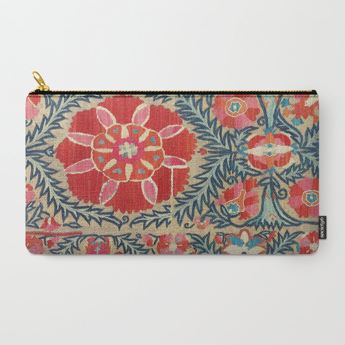 18th Century Suzani Fragment Print Carry All Pouch