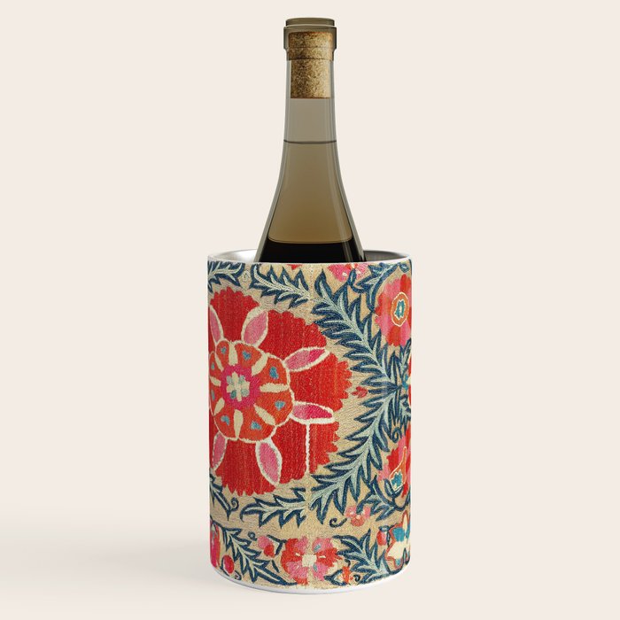 18th Century Suzani Fragment Print Wine Chiller