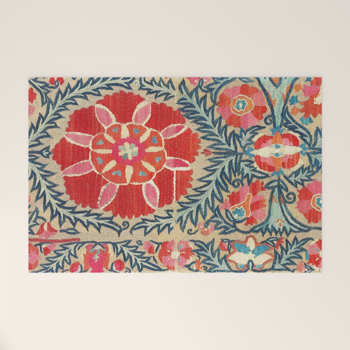 18th Century Suzani Fragment Print Welcome Mat