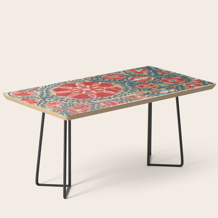 18th Century Suzani Fragment Print Coffee Table