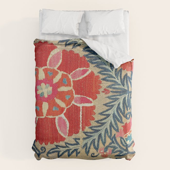 18th Century Suzani Fragment Print Duvet Cover