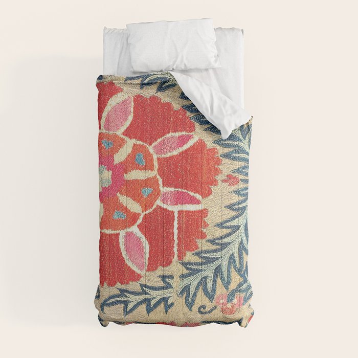18th Century Suzani Fragment Print Comforter