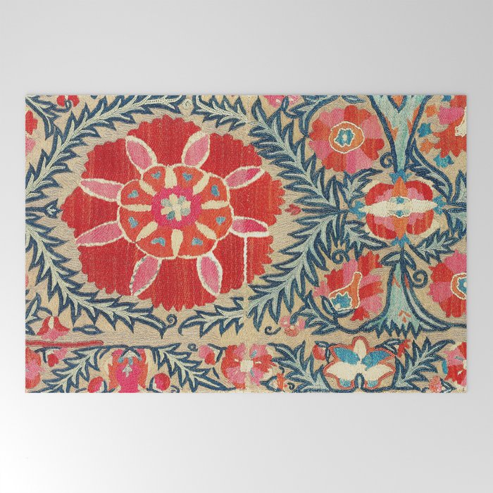 18th Century Suzani Fragment Print Welcome Mat