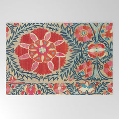 18th Century Suzani Fragment Print Welcome Mat