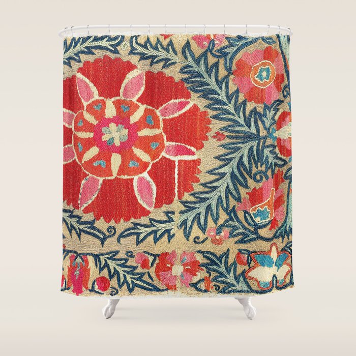 18th Century Suzani Fragment Print Shower Curtain
