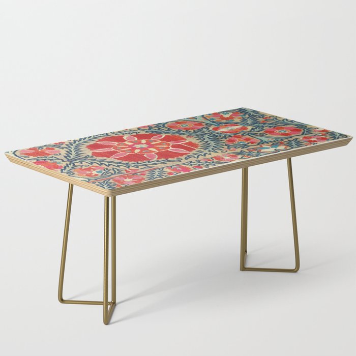 18th Century Suzani Fragment Print Coffee Table