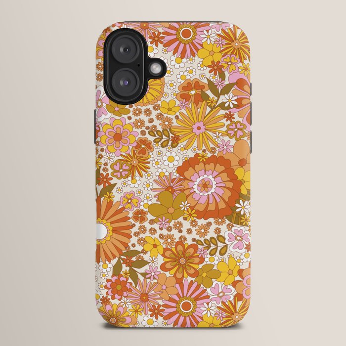 70s Floral Pattern iPhone Case