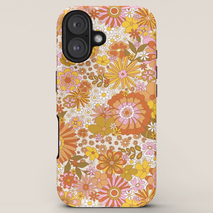 70s Floral Pattern iPhone Case