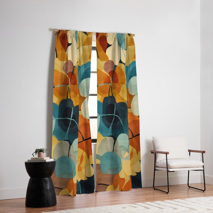 A Floral Palette of Colorful Petals Window Curtain