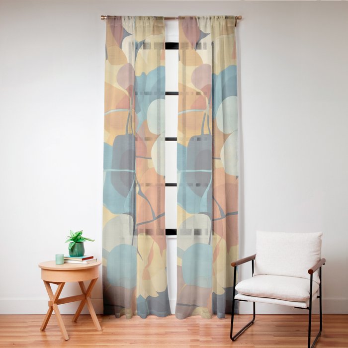 A Floral Palette of Colorful Petals Window Curtain