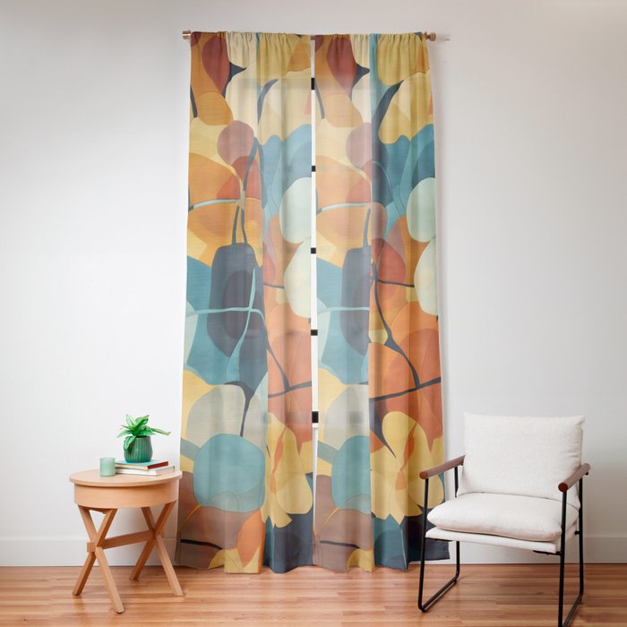A Floral Palette of Colorful Petals Window Curtain