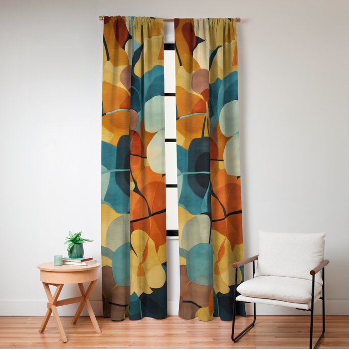 A Floral Palette of Colorful Petals Window Curtain