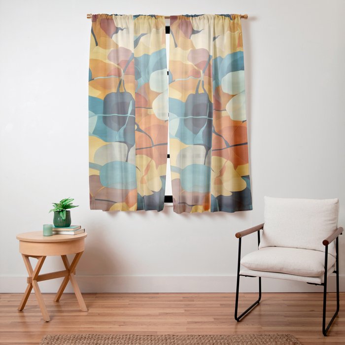 A Floral Palette of Colorful Petals Window Curtain