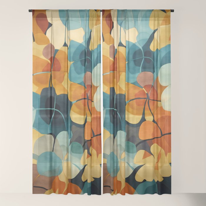 A Floral Palette of Colorful Petals Window Curtain